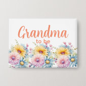 Badge Futur mamie fleurs de gerbera orange (Recto)