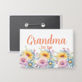 Badge Futur mamie fleurs de gerbera orange (Recto/Verso)