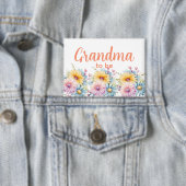 Badge Futur mamie fleurs de gerbera orange (Insitu)