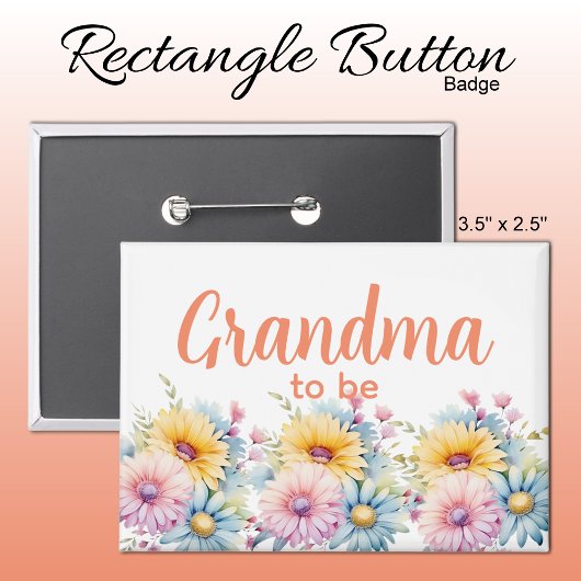 Badge Futur mamie fleurs de gerbera orange