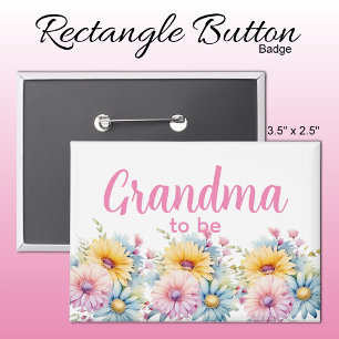 Badge Futur mamie fleurs de gerbera rose