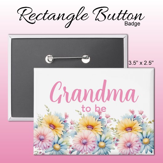 Badge Futur mamie fleurs de gerbera rose