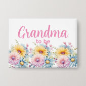 Badge Futur mamie fleurs de gerbera rose (Recto)