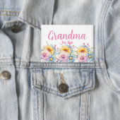 Badge Futur mamie fleurs de gerbera rose (Insitu)