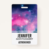 Badge Galaxie rose & bleu Nebula & étoiles Abstrait (Dos)