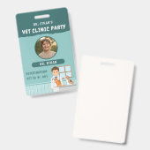 Badge Garçon vétérinaire ID jeu de simulation pour enfan (Avant & arrière)