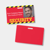 Badge Garde de sécurité professionnel rouge et jaune att (Avant & arrière)