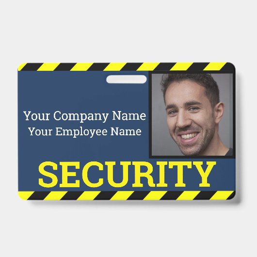 Badge Garde de sécurité professionnelle bleu et jaune de (Avant)