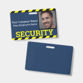 Badge Garde de sécurité professionnelle bleu et jaune de (Avant & arrière)