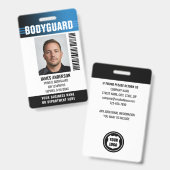 Badge Garde du Corps Agent de Sécurité ID Photo Logo Ble (Avant & arrière)