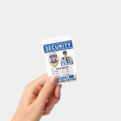 Badge Garde employé de sécurité bleu moderne avec nom pe (Manuel / portable)