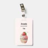 Badge Gâteau Cupcake Sucré Dessert (Arrière avec clip)