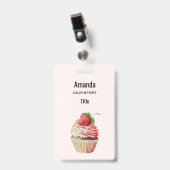 Badge Gâteau Cupcake Sucré Dessert (Avant avec clip)