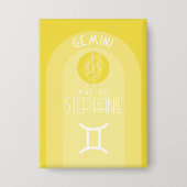 Badge Gemini Astrologie Zodiac Sign Photo Personnalisée  (Recto)