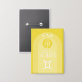Badge Gemini Astrologie Zodiac Sign Photo Personnalisée  (Recto/Verso)