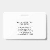 Badge Générateur de code QR & Votre logo blanc non photo (Arrière)