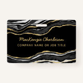 Badge Géode de marbre noir Géode Or Nom commercial (Devant)