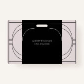 Badge Géométrique moderne minimaliste élégant profession (Dos)