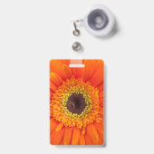 Badge Gerbera marguerite orange (Avant avec rétractable)