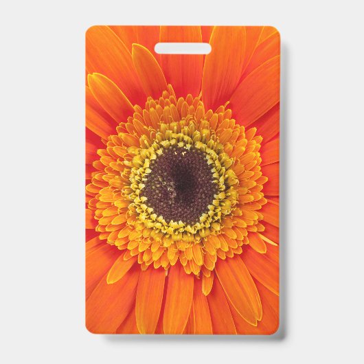 Badge Gerbera marguerite orange (Avant)