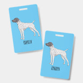Badge German Shorthaired Pointer dog cartoon (Avant & arrière)