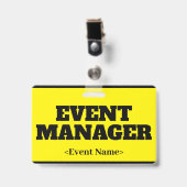 Badge "GESTIONNAIRE D'ÉVÉNEMENT" accrocheur (Avant avec clip)