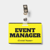 Badge "GESTIONNAIRE D'ÉVÉNEMENT" accrocheur (Arrière avec clip)