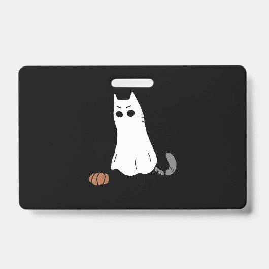 Badge Ghost Cat Pumpkin Halloween (Avant)