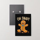 Badge Gingerbread Man Oh Snap Christmas Cookie Baking (Recto/Verso)