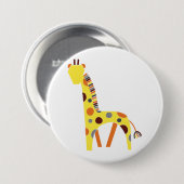 Badge - Girafe stylisée Ronde Button 7,6 Cm (Voorkant /achterkant)