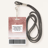 Badge Girl Faux Rose  Parties scintillant de séquence or (Derrière avec lanière)