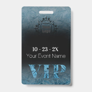 Badge Glace givrée sur fond noir VIP avec logo
