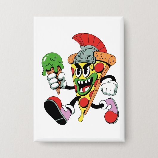 Badge Gladiator Pizza Slice Italien Brainrot (Recto)