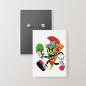 Badge Gladiator Pizza Slice Italien Brainrot (Recto/Verso)
