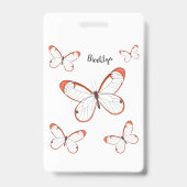 Badge Glasswing butterfly cartoon illustration  (Arrière)