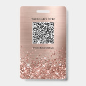 Badge Glittery Rose Gold Foil Moderne 21e anniversaire (Arrière)
