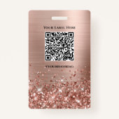 Badge Glittery Rose Gold Foil Moderne 21e anniversaire (Dos)