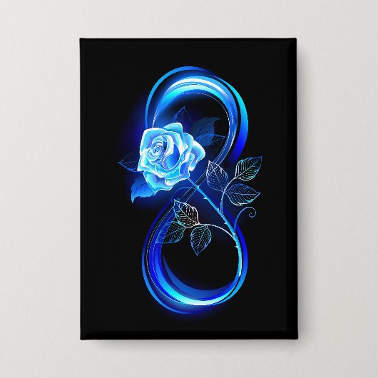 Badge Glowing infinity with blue rose (Recto)