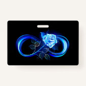 Badge Glowing infinity with blue rose (Devant)