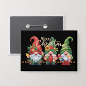 Badge Gnome Noël Gnome Joyeux Noël Noël Noël (Recto/Verso)