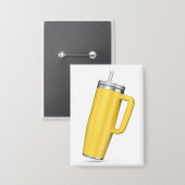 Badge Gobelet jaune avec paille et poignée (Recto/Verso)