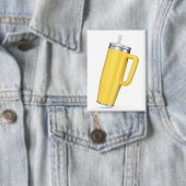 Badge Gobelet jaune avec paille et poignée (Insitu)