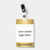 Badge Gold All Access Event Pass (Face avec clip)