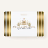 Badge Gold Crown & Stripes Design moderne (Dos)