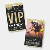 Badge Gold Drip personnalisable VIP All Access (Front & Back)