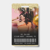 Badge Gold Drip personnalisable VIP All Access (Back)