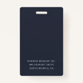 Badge Gold Lotus Flower Photo et nom (Dos)