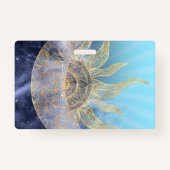 Badge Gold Moon Sun Mandala Celestial Design (Devant)