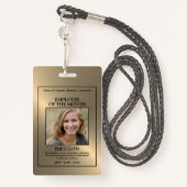 Badge Gold/Personalized Photo - Employee Award (Derrière avec lanière)