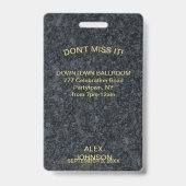 Badge Gold Star Hollywood VIP Pass Party Favoriser (Arrière)